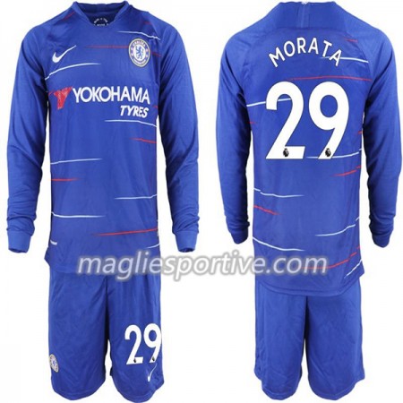 Completo Calcio Chelsea Alvaro Morata 29 Bambino Divisa Prima 2018/2019 ML
